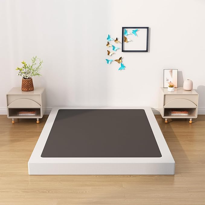 Box Spring for Queen Bed Bed Base 6 Inch, Low Profile Metal Queen Box Spring with Fabric Cover, 3000 Lbs Max Weight Capacity Mattress Foundation, Noise-Free, Easy Assembly