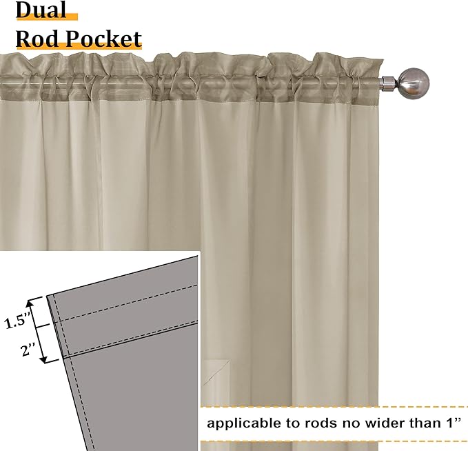 Aiyufeng Taupe Sheer Curtains 84 Inches Long 2 Panels Set, Semi Transparent Voile Rod Pocket Sheer Window Drapes for Bedroom Bed Canopy Living Room Dining Wedding Party Backdrop, 40W x 84L inch