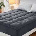 CYMULA Full XL Mattress Topper, Grey Cooling Mattress Pad Cover, Extra Thick Pillow Top Mattress Topper with 8-21 Inch Elasticated Deep Pockets, Plush Down Alternative Fill Mattress Protector