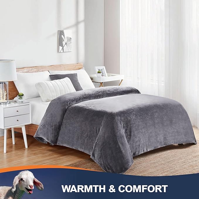 Walensee Fleece Blanket Plush Throw Fuzzy Lightweight (King Size 108x90 Dark Grey) Super Soft Microfiber Flannel Blankets for Couch, Bed, Sofa Ultra Luxurious Warm and Cozy for All Seasons