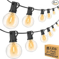 100ft Outdoor String Lights Waterproof/Connectable/Dimmable with 52 LED Shatterproof Bulbs,2-Pack 50ft UL Listed Globe G40 String Lights Outside Lighting for Patio Backyard Cafe Party Wedding Garden