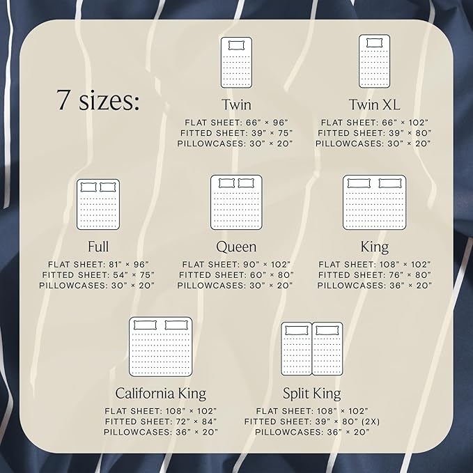 LuxClub 4 PC King Size Sheet Set Bed Sheets, Breathable Luxury Deep Pockets Wrinkle Free Cooling Sheets Machine Washable Hotel Bedding (King, Striped Navy)