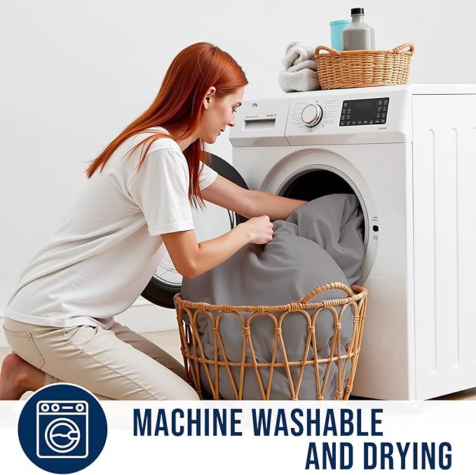 OLANLY Full Quilted Fitted Mattress Pad – Soft Down Alternative Pillow Top Mattress Topper, Cooling Comfort Breathable Mattress Cover, Machine Washable Deep Pocket Mattress Protector, Light Grey