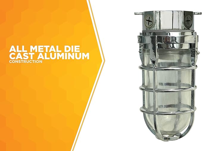 Woods L1706CH Vandal Resistant 150W Incandescent Security Light, Ceiling Mount, Chrome