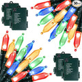 Brightown Christmas Lights 4 Pack 50 LEDs Battery Powered String Lights with Green Wire for Holiday Decorations, Tree Lights, Party, Xmas, Easter, Wedding, Patio, Home Decor, Indoor and Outdoor Use