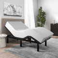 SHA CERLIN 14 Inch Twin XL Size Adjustable Bed Base/Bed Frame with Head and Foot Articulation Incline, Wireless Remote,Wood Board Support (Base Only)