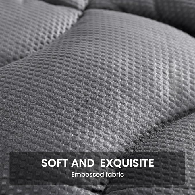 SLEEP ZONE Cooling RV Mattress Topper, Premium Zoned Cool Mattress Pad Cover, Padded Mattress Protector Breathable Washable, Deep Pocket 8-21" (Grey, Short Queen)