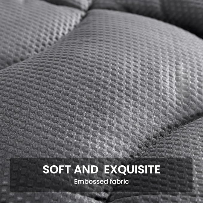 SLEEP ZONE King Mattress Topper, Cooling Mattress Cover for hot Sleepers, Premium Zoned Cool Mattress Protector Breathable and Washable, Deep Pocket (Grey, King)
