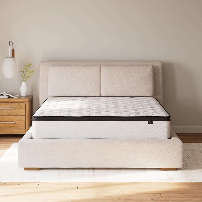 Ashley Chime California King Mattress Hybrid 12 Inch Firm Memory Foam for Pressure Relief, Mattress In a Box with Cooling Gel, Fiberglass Free