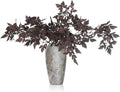 Lyrow 3 Pack Artificial Cimicifuga Plant Leaf Spray Faux Plum Cimicifuga Ramosa Leaf Branch Faux Fall Spray Silk Plants for Home Vase Wedding Garden Farmhouse Table Mantel Decor (32 Inches)