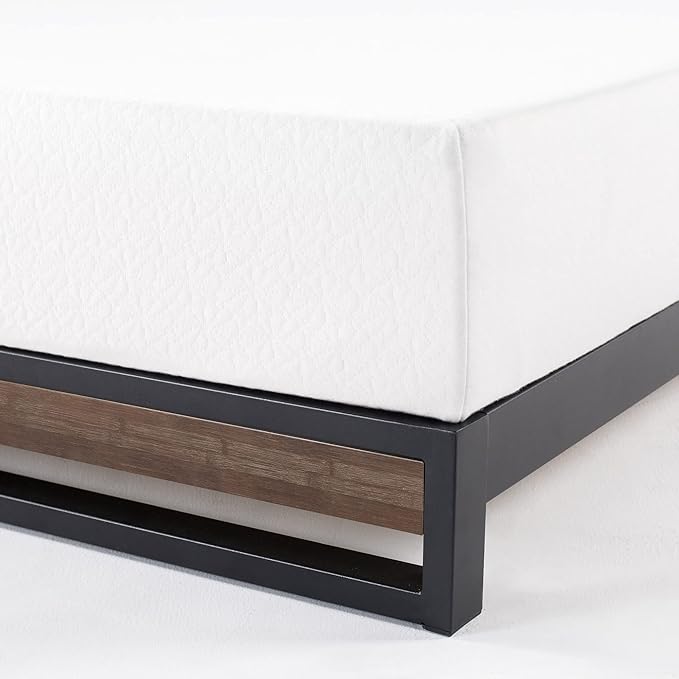 ZINUS GOOD DESIGN Award Winner Suzanne 6 Inch Bamboo and Metal Platforma Bed Frame, No Box Spring Needed, Wood Slat Support, Grey Wash, King