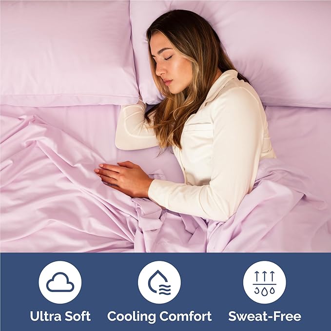 Full 6 Piece Sheet Set - Comfy Breathable & Cooling - Ultra-Soft Hotel Luxury Bedding Set with 8-16 Inch Deep Pockets - 1 Flat & 1 Fitted Sheet & 4 Pillowcases - Wrinkle Free & Easy Care - Light Pink