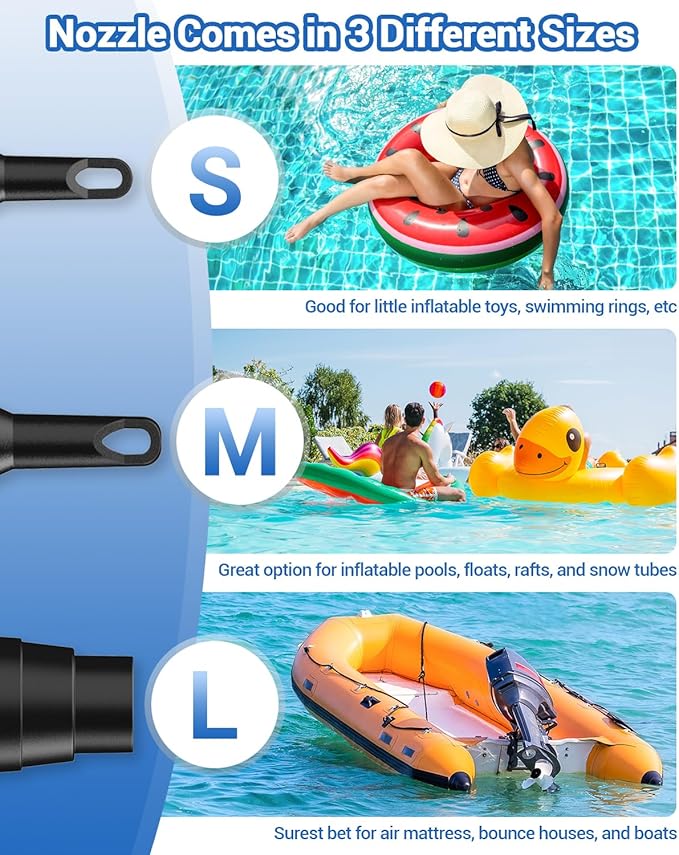 Dr.meter Air Pump for Inflatables, Rechargeable 4000mAh Battery Air Mattress Pump - Portable Quick-Fill Inflator Deflator for Outdoor Camping Inflatable Pool Float Boat Raft Yoga Ball Swim Ring Airbed