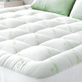 Ultra Soft Queen RV Size Mattress Topper - Viscose Made from Bamboo Pillow Top Mattress Pad for Back Pain Relief - Naturally Cooling for Hot Sleepers, Green