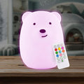 Lumipets Benny The Bear Squishy Silicone Night Light for Kids | Cute Night Light with Remote & Touch Control for Girls & Boys | 9 Color Changing Soft Portable Animal Lamp Comes with USB Cord