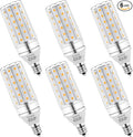 E12 LED Bulbs 12W Candelabra led Light Bulb,100 Watt Equivalent 1200lm Warm White 3000K E12 Base LED Chandelier Light Bulbs Non-Dimmable LED Corn Bulbs, Pack of 6