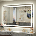 50x 40 LED Lighted Bathroom Mirror for Wall, Large Vanity Mirror with Lights, Dimmable, Anti-Fog, Shatter-Proof, ETL Listed (Front + Backlit)