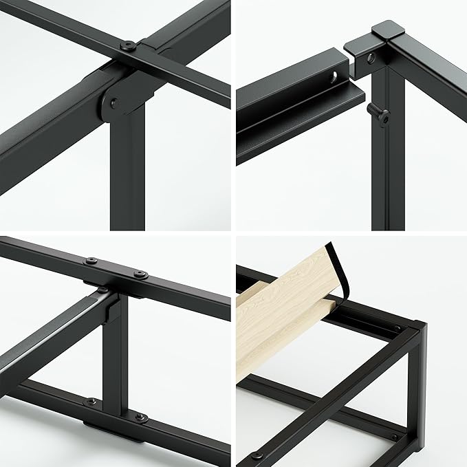 Zinus Joseph 18 Inch Platform Bed Frame, Wood Slat Support, No Box Spring Needed, Eco Friendly WonderBox(TM) Packaging, Easy Assembly, Black, King