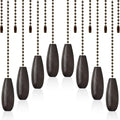 Boao 8 Pieces Ceiling Fan Pull Chains Extender Wooden Pendant Pull Chain Extension for Ceiling Light Lamp Fan(Coffee)