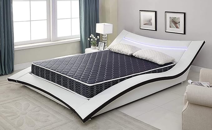 AC Pacific 6-Inch Water-Resistant High-Density Foam Mattress Made in USA with Stylish Diamond-Quilted Breathable Fabric, Distributes Weight Evenly, Full, Navy Blue