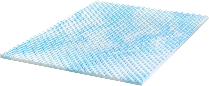 ZINUS 1.5 Inch Swirl Gel Cooling Memory Foam Mattress Topper, Smaller, More Convenient WonderBox Packaging, Cooling, Airflow Design, CertiPUR-US Certified, Queen