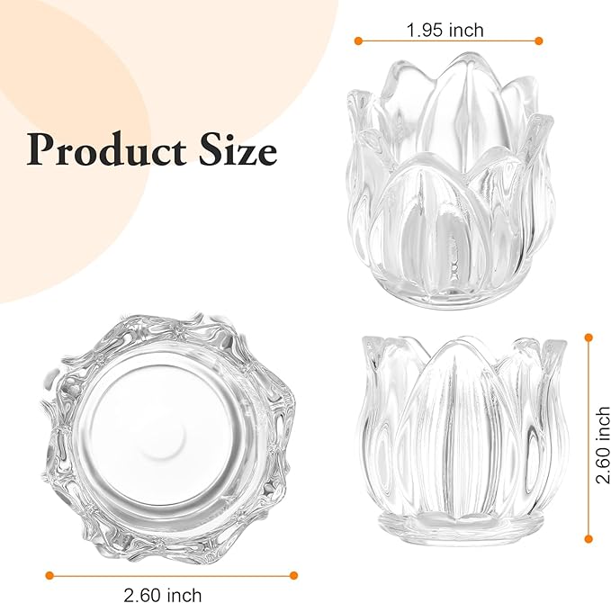 GOLDEAL 6Pcs Clear Votive Candle Holders,Clear Thick Glass Tea Light Candle Holder Bulk,Tealight Candle Jars for Wedding Table Decor,Party Supplies,Bridal Shower,Baby Shower,Tables Centerpieces