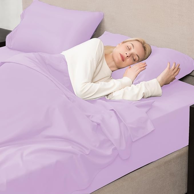 Mejoroom Bed Sheets Set, Extra Soft Luxury Full Sheets with 16 Inch Deep Pocket,Premium Bedding Collection - Breathable Wrinkle Fade Stain Resistant - 4 Piece (Full, Lavender)