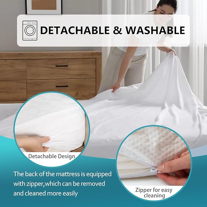 BestMassage | 6 Inch Twin XL Mattress | Gel Memory Foam | Medium Firm Feel | White | Bed in a Box, CertiPUR-US Certified | Pressure Relief, Cooling Ventilated Foam | Breathable Knit Cover
