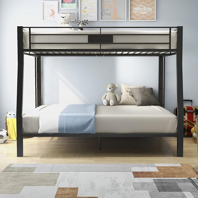 Acme Limbra Metal Frame Full XL Over Queen Bunk Bed with Ladder in Sandy Black