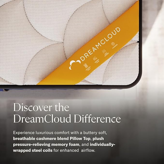 DreamCloud Premier Rest 14" Full Mattress - Luxury Hybrid Memory Foam - 365 Night Trial - Premium Pressure-Relieving Layers - Forever Warranty - Mattress in a Box - CertiPUR-US Certified