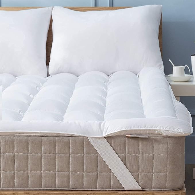Niagara Mattress Topper Full XL - Cooling Breathable Pillow Top Mattress Pad for Back Pain Relief - Deep Pocket Topper Fits 8-20 Inches Mattress