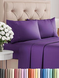 Twin 4 Piece Sheet Set - Comfy Breathable & Cooling - Ultra Soft Hotel Luxury Bedding Set w/ 8-16 Inch Deep Pockets - 1 Flat & 1 Fitted Sheet & 2 Pillowcases - Cozy, Wrinkle Free & Easy Care - Purple