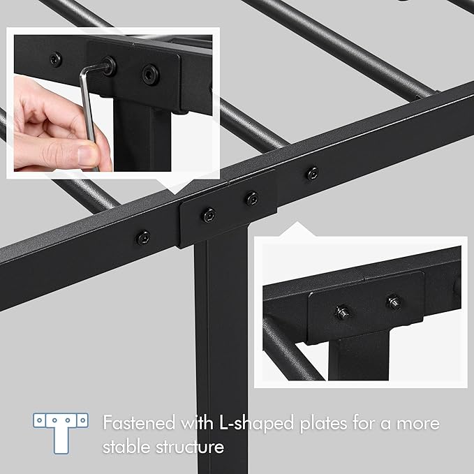 Yaheetech Twin Size Bed Frame Metal Platform Bed with Curved Design Headboard Footboard/No Box Spring Needed/Mattress Foundation/Heavy-Duty Support/Easy Assembly/Black