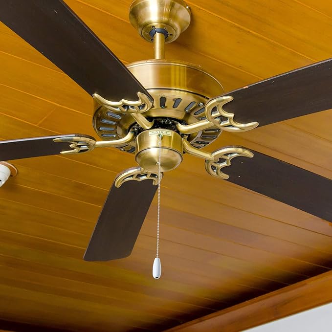8 Pieces Ceiling Fan Pull Chains Wooden Pendant Pull Chain Extension for Ceiling Light Lamp Fan Chain (White)