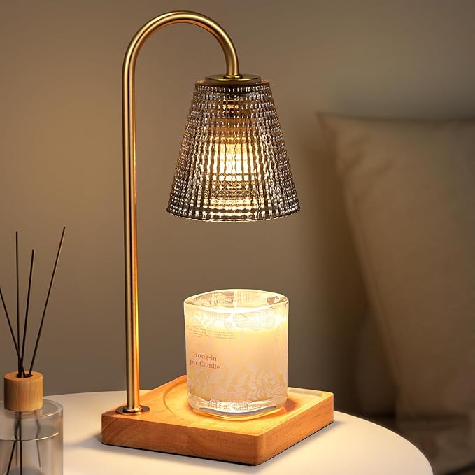 Black and Gold Candle Warmer Lamp with Timer Dimmer,Birthday Gifts for Women Mom,House Warming Gifts New Home Room Decor,Vintage Wax Warmer for Scented Wax Jar Candles