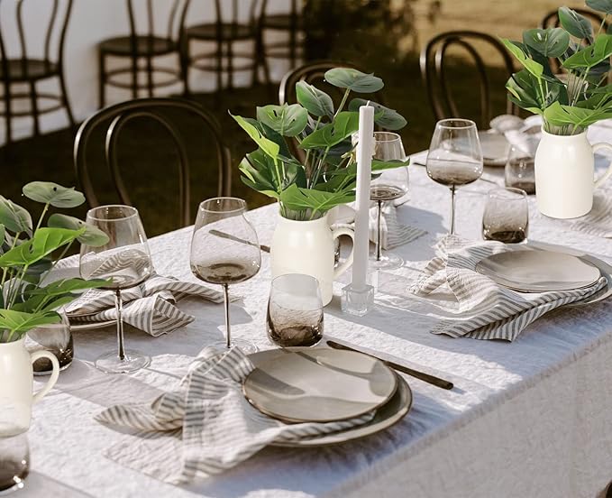 RECUTMS 6 Bundles Fake Plants Artificial Tropical Palm Leaves Tree Faux Monstera Shrubs Green Plant Turtle Leaf Stems UV Resistant Greenery Indoor Outdoor Home Garden Office Bouquet Filler Decor