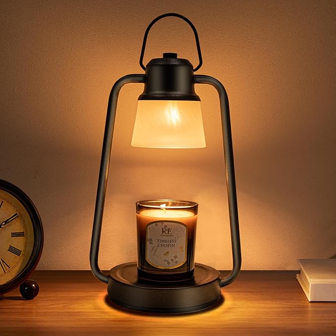 MAOYUE Candle Warmer Lamp with Timer and Dimmer for Jar Candles - Electric Wax Melt Warmer, Vintage Black Decor Lamp, Perfect Housewarming & Birthday Gift for Women, Mom | Upgraded