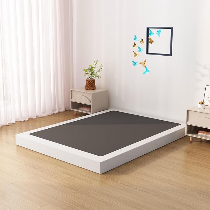 7 Inch Box Spring for Queen Bed Bed Base, Low Profile Metal Queen Box Spring with Fabric Cover, 3000 Lbs Max Weight Capacity Mattress Foundation, Noise-Free, Easy Assembly