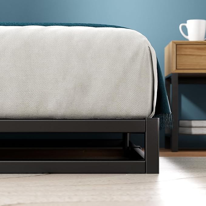 Zinus Joseph Low Profile 6 Inch Platform Bed Frame, Wood Slat Support, No Box Spring Needed, Eco Friendly WonderBox(TM) Packaging, Easy Assembly, Black, Full
