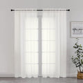 Chyhomenyc Sheer Curtains 72 Inch Length 2 Panels, Short Window Curtain Drapes Semi Transparent Voile Rod Pocket Curtains for Dining Bedroom Nursery Living Room, 42W x 72L inch, Ivory