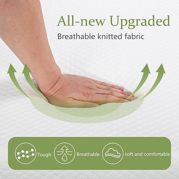 BestMassage | 12 Inch Queen Mattress | Gel Memory Foam | Medium Firm Feel | White | Bed in a Box, CertiPUR-US Certified | Pressure Relief, Cooling Ventilated Foam | Breathable Knit Cover