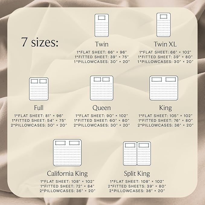 LuxClub 5 PC Split King Sheet Set, Breathable Luxury Bed Sheets, Deep Pockets Wrinkle Free Cooling Sheets Machine Washable Hotel Bedding Silky Soft - Light Khaki Split King