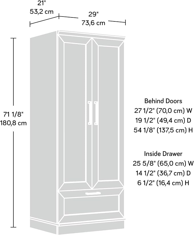 Sauder 411802 HomePlus Wardrobe/Storage Cabinet, L: 28.98" x W: 20.95" x H: 71.18", Sienna Oak finish