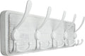 WEBI Coat Rack Wall Mount,5 Triple Hooks for Hanging Coats,16" Hole to Hole,Coat Hooks Wall Mounted,Coat Hanger Wall Hook Rack Rail for Clothes,Jacket,White