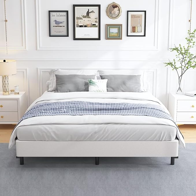 ALDRICH 5 Inch California King Box Spring Bed Base, 3000 lbs Heavy Duty Metal Frame Mattress Foundation with Cover, Easy Assembly