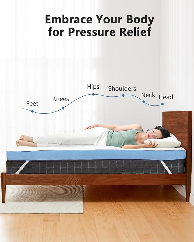 PERLECARE 3 Inch Firm Mattress Topper King Size, Cooling Gel-Infused & Bamboo Charcoal Memory Foam Bed Topper for Pressure Relief, High-Density Mattress Pad with Removable Cover, CertiPUR-US Certified