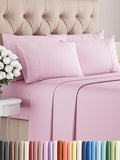 Full 6 Piece Sheet Set - Comfy Breathable & Cooling - Ultra-Soft Hotel Luxury Bedding Set with 8-16 Inch Deep Pockets - 1 Flat & 1 Fitted Sheet & 4 Pillowcases - Wrinkle Free & Easy Care - Light Pink