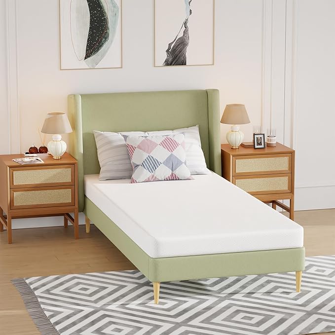 BestMassage | 5 Inch Twin XL Mattress | Gel Memory Foam | Medium Firm Feel | White | Bed in a Box, CertiPUR-US Certified | Pressure Relief, Cooling Ventilated Foam | Breathable Knit Cover