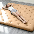 ZonLi Japanese Floor Futon Mattress Queen Size 80"x 60", 100% Cotton Cover 4'' Thicken Tatami Mattress, Foldable Sleeping Pad, Portable Dormitory Tatami Mat, Roll Up Floor Lounger Bed for Adult