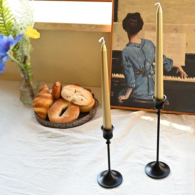 Candlestick Holders Black, 12 Packs Taper Candle Holder for Candlesticks, Candle Sticks Holder Decor for Home Decor
